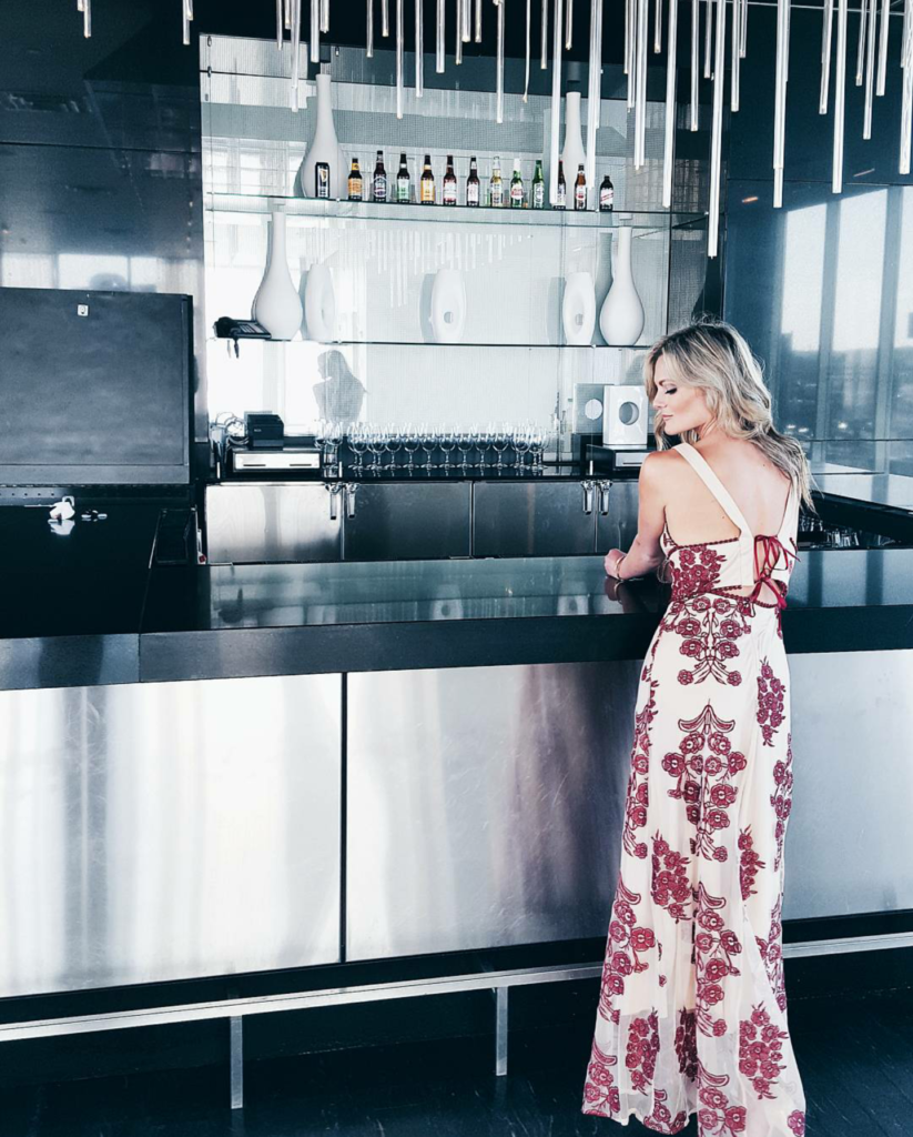 Champagne + Macaroons Burgundy Embroidered Sheath for Summer