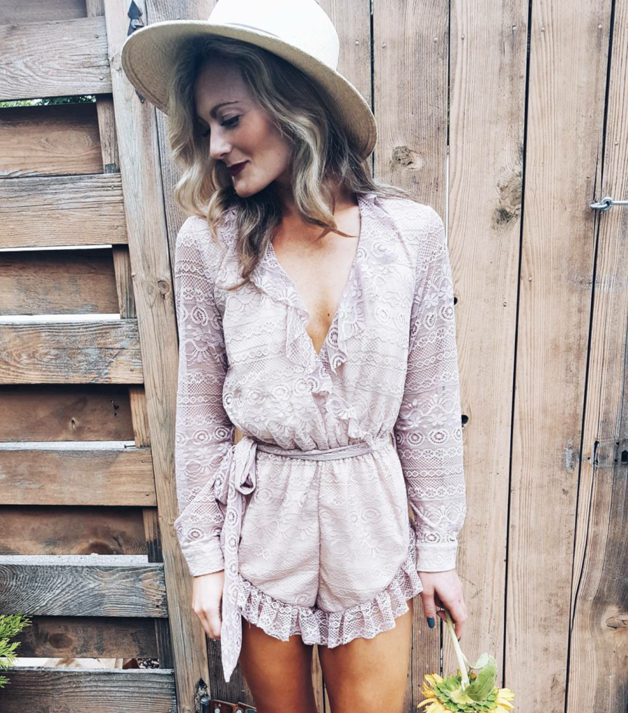 Blush Playsuit with Young Bohemians on Champagne + Macaroons