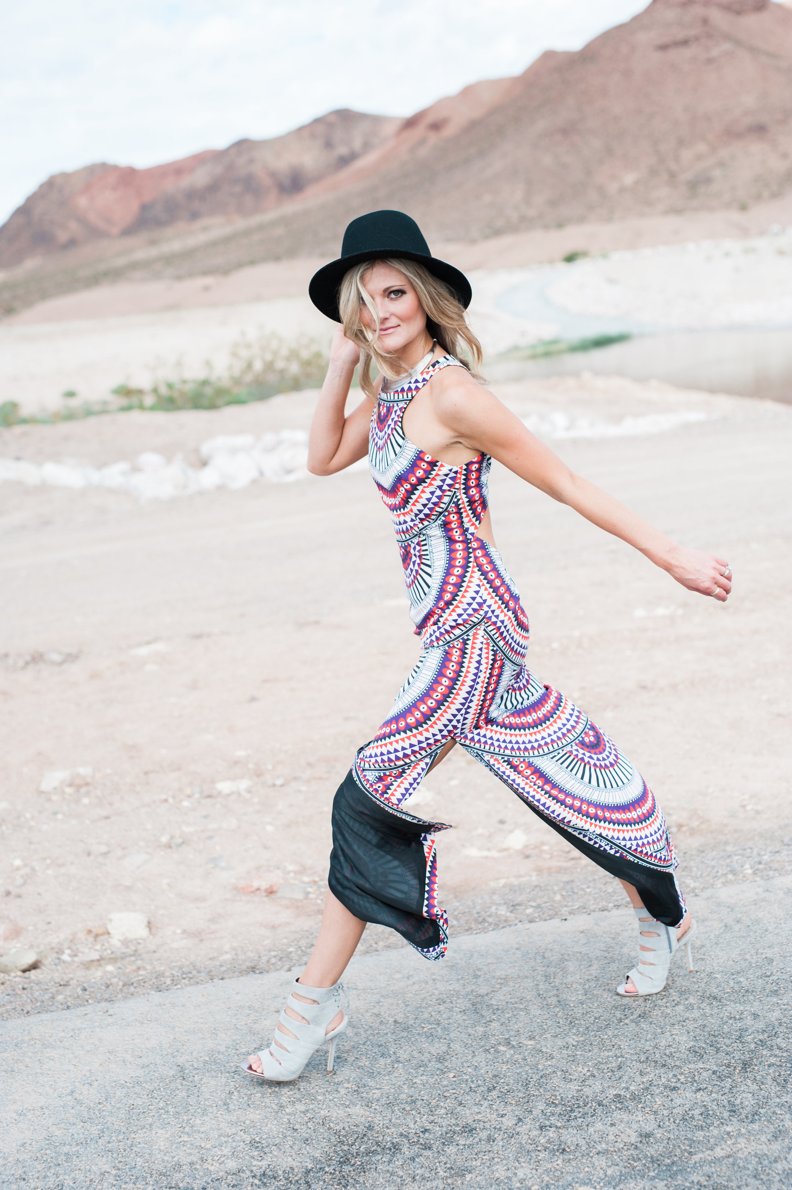 Tribal Print Maxi Dress - Nevada Photoshoot